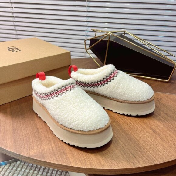 UGG TAZZ UGG BRAID SHEEPSKIN PLATFORM SLIPPERS SHOES - Picture 1 of 9